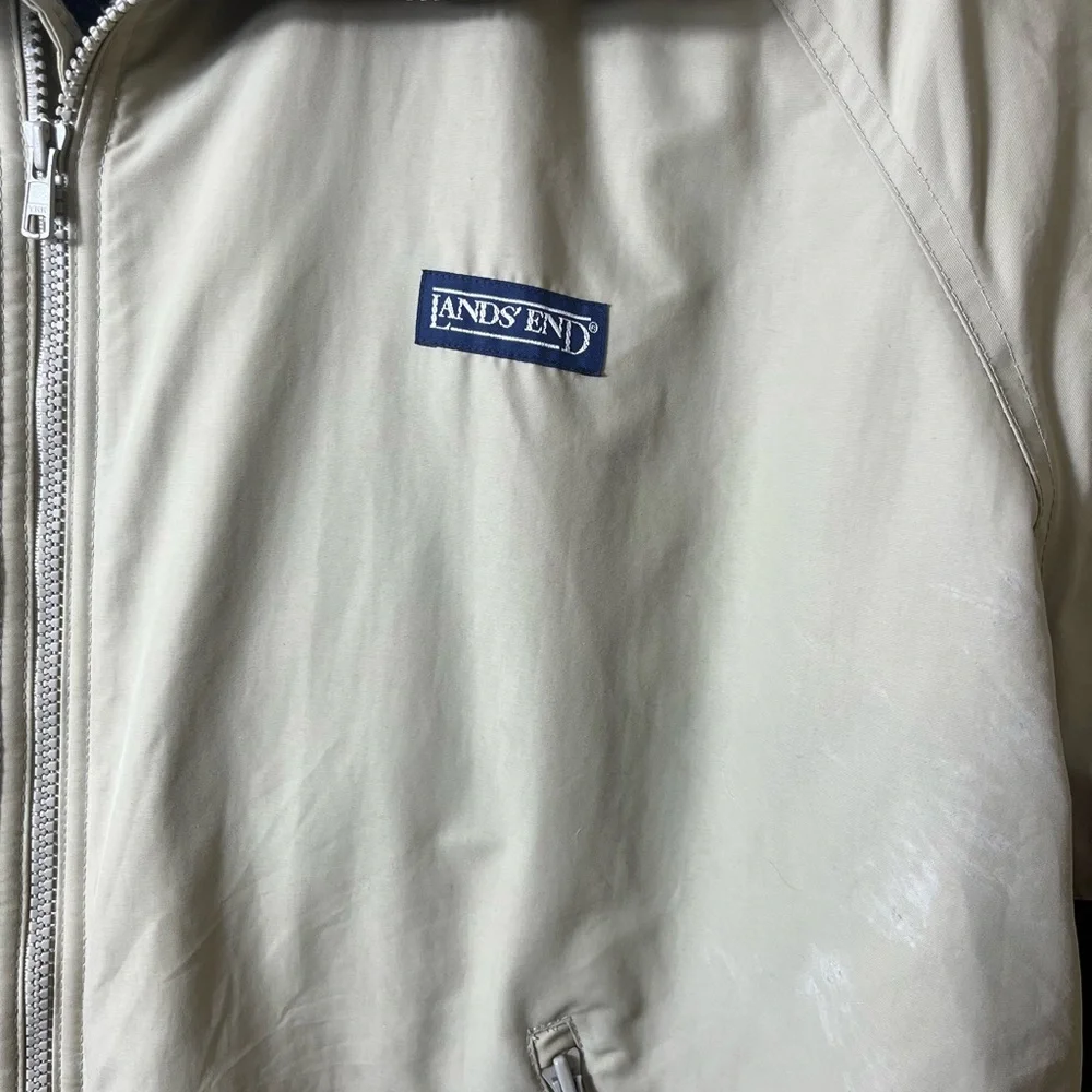 Lands' End Vintage 90s‎ Tan Squall Jacket XL  46/48 Gorpcore Fleece Lined